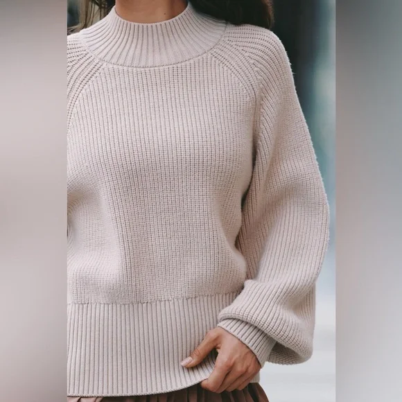 Varley $200 Anthropologie Martina High-Neck Ribbed Sweater - Picture 4 of 4